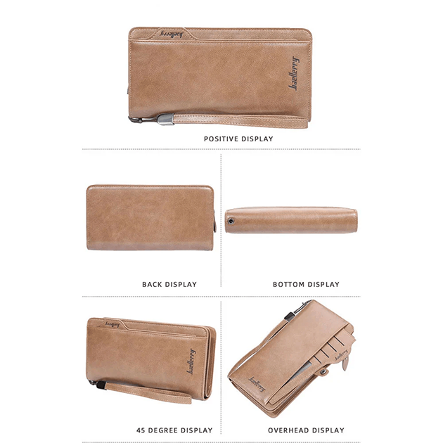Balebaily Long Wallet for Men & Women with Zipper Pocket 15 Card Slots and Photo Window