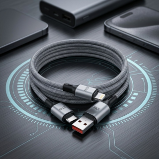 PowerLink Python 4-in-1 Fast Charging Cable – 100W Super Fast Charging & Data Sync Cable
