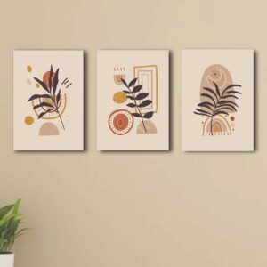 Set of 3 wooden canvas sticky frames , Sticky phototiles, boho art, boho wall art frames, botanical boho art frame, boho design