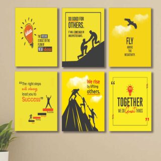 Set of 6 Wall Art Wooden Phototile Frames for Wall Decor
