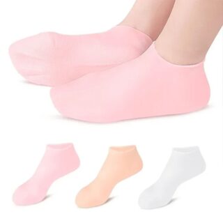 01 Pair - Silicone Foot Care Socks Anti Cracking Moisturizing Gel Socks Cracked Dead Skin Remove Protector - Silicone Socks And Gloves For Moisturizing Hands And Feet
