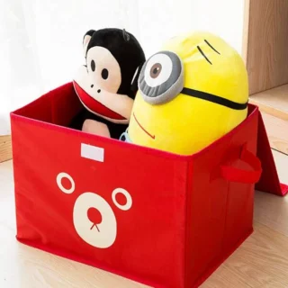Panda Box - Storage Box - Cartoon Storage Box - Multipurpose Foldable Cube Storage Bin for Kids | Adorable Panda / Animal Design | Toys, Clothes & Books Organizer (Random Color)