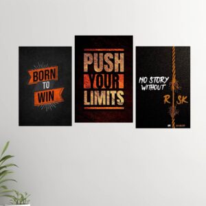 Set of 3 motivational wall art photo tile frames