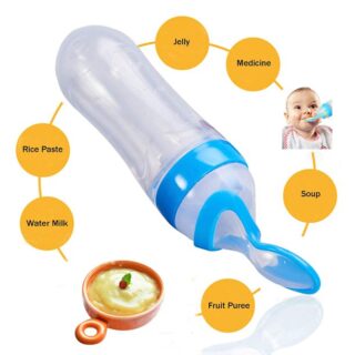 Silicone Bottle Feeding Baby Spoon Feeder - Best Quality Spoon Feeder - Random Color
