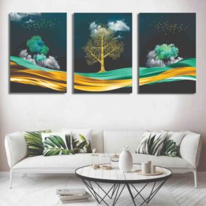 Set of 3 Wall Art Wooden Phototile Frames for Wall Decor