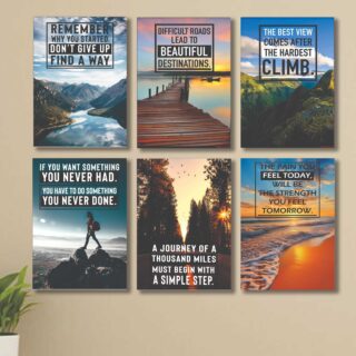Set of 6 Wall Art Wooden Phototile Frames for Wall Decor
