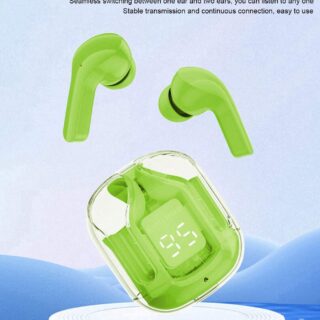 Air31 Earbuds Wireless Crystal Transparent body | Air 31 Bluetooth Ear Bud - with pouch (random color)