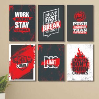 Set of 6 Wall Art Wooden Phototile Frames for Wall Decor