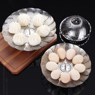 Stainless Steel Folding Vegetable Steamer Basket Stainless Steel Detachable Steaming Rack Steamer Tray for Kitchen Cookware