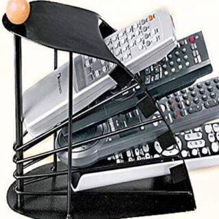 Remote Holder Stand Durable Wooden Sticky Tile Design For Organized Storage