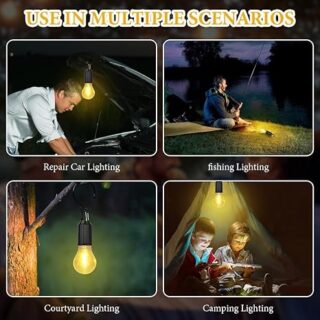 Rechargeable Portable LED Camping Lantern, Tent Lamp with Clip Hook, Essentials Tent Accessories Emergency Camping Lights for Backpacking Camping Hiking Fishing Hurricane Outage type -c charging-Rechargeable Led Light
