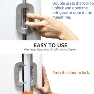 Child Safety Refrigerator Lock, Refrigerator Door Lock, Self Adhesive Freezer Door, Refrigerator Door, Double Safety Button, Home Safe Design, Child Proof Refrigerator Door Lock Multicolor ( Random Color )