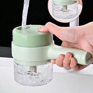 5 in 1 Handheld Hammer Electric Vegetable Cutter Set Mini Wireless Food Choppers Garlic Vegetable Chopper Slicer machine ( Random Color )