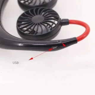 Hands Free Mini Neck Band | Usb Rechargeable Fan, 3 Mode , 7 Wings (Random Colors)