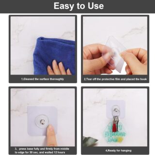 10-Pcs Self-Adhesive Wall Screws and Hanging Nails – Heavy-Duty Adhesive Wall Mount Hooks for Home and Office Use – No Drilling, Easy Installation for Hanging Frames, Keys, Towels, and More