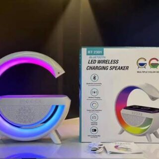 G Shaped RGB Light Table Lamp With Wireless Charger