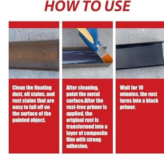 Rust paint Metallic Paint  Anti Rust Protection Coating for removing rust from metal (with brush )Steel Box - 300gm