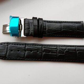 Ewatch Accessories Genuine Leather Watch Band Strap Fits 1853 Black Deployment Buckle-13