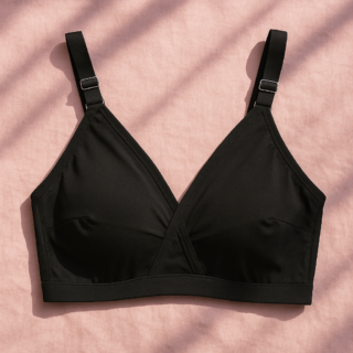 Black SADA Cotton Bra – Soft  3 Hook Support Bra for Women