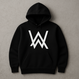 New Summer Collection Full Black Hoodie with WA Print for Men and Boys – Comfortable, Fashionable & Casual Wear