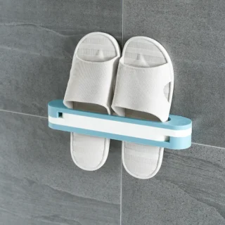 3 In 1 Shoes Rack Wall Mounted Folding Slippers Shoes Bathroom Towel Hanger Organizer Rack in House Shoes Stand Hanging Shelf Rack Holder for Multipurpose use(random color)