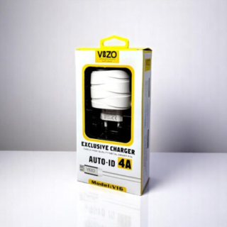 V16-Micro USB – 4A Smart Fast Charger (3 USB Ports + Built-in Cable) | Vizo V16 Micro USB Charger - Android Phone Charger - Mobile Phone Charger