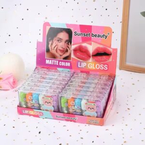 6 Pcs Cute Bear Changing Lip Gloss Set Moisturizing Magic Tint Liquid Lipstick | Royal Lipstics (Random Color)