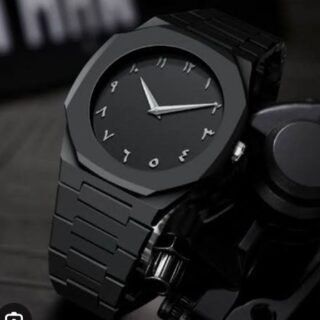 Full Black Aura Quartz Analog Watch – Lightweight Premium Design for Men & Boys (Without Box)