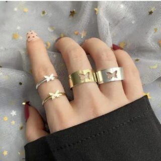 2pc Butterfly Couple Ring