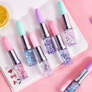 Lipstick Gel Pen Colorful Cute Black Ink Pen - 1 pc (random colors)