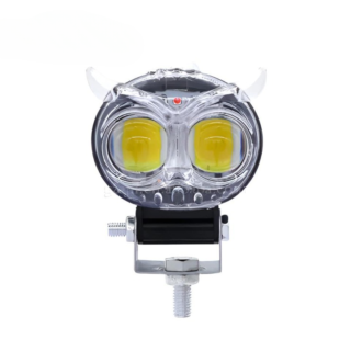 Owl Fog Light for Bikes metal body  - 8 Working Modes LED Motorcycle Fog Headlights with Multicolor DRL, Universal Fitment, and Auxiliary Spotlights