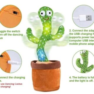 DANCING CACTUS TOY with mufler hat (RECHARGEABLE) (with box)