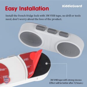 Multipurpose French Fridge Lock 3M VHB Tape, for installation no drills or tools needed (Random color)