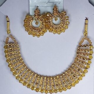 Colorful chowker neckless and  crystal round earrings  jewellery set for girls, womans
