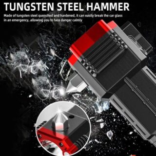 High-power Led Torch Light Rechargeable Flashlight And Multifunctional Tactical Hammer & Power Bank To Charge the Phone With Box~ 3000 mAh (random Color)