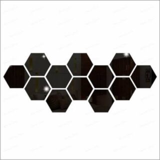 (pack of 12)  3d acrylic Hexagon Simple Mirror-Surface Geometric DIY Art Mural for Home Decoration Wall