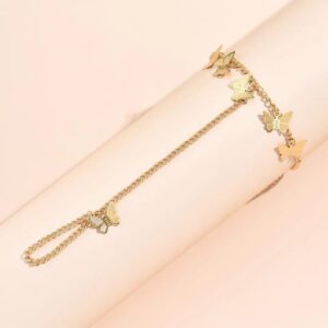 Beautiful Butterfly Hand Charm Bracelet for Girls – Elegant Alloy Bracelet (Golden & Silver)
