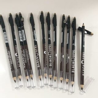 2 in 1  BLK/OPL Eye Pencil With Sharpener, Makeup 2 Colors Cosmetic Beauty Eyebrow Tool( Pack of 12 )
