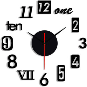 DIY Wall Clock - 3D Wooden wall clock Decor,Wall Sticker Clock Home Decor