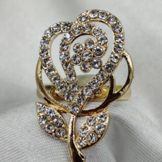 1 Piece Imported Sparkling Floral Elegance Adjustable Ring | Elegant Design Adjustable Ring For Girls & Women