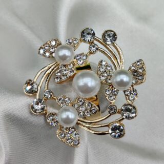 1 Piece Imported Exquisite Floral Pearl Ring – A Symphony of Elegance and Sparkle 🌟 | Luxurious Design Ring | Adjustable Ring | Ring For Girls & Women