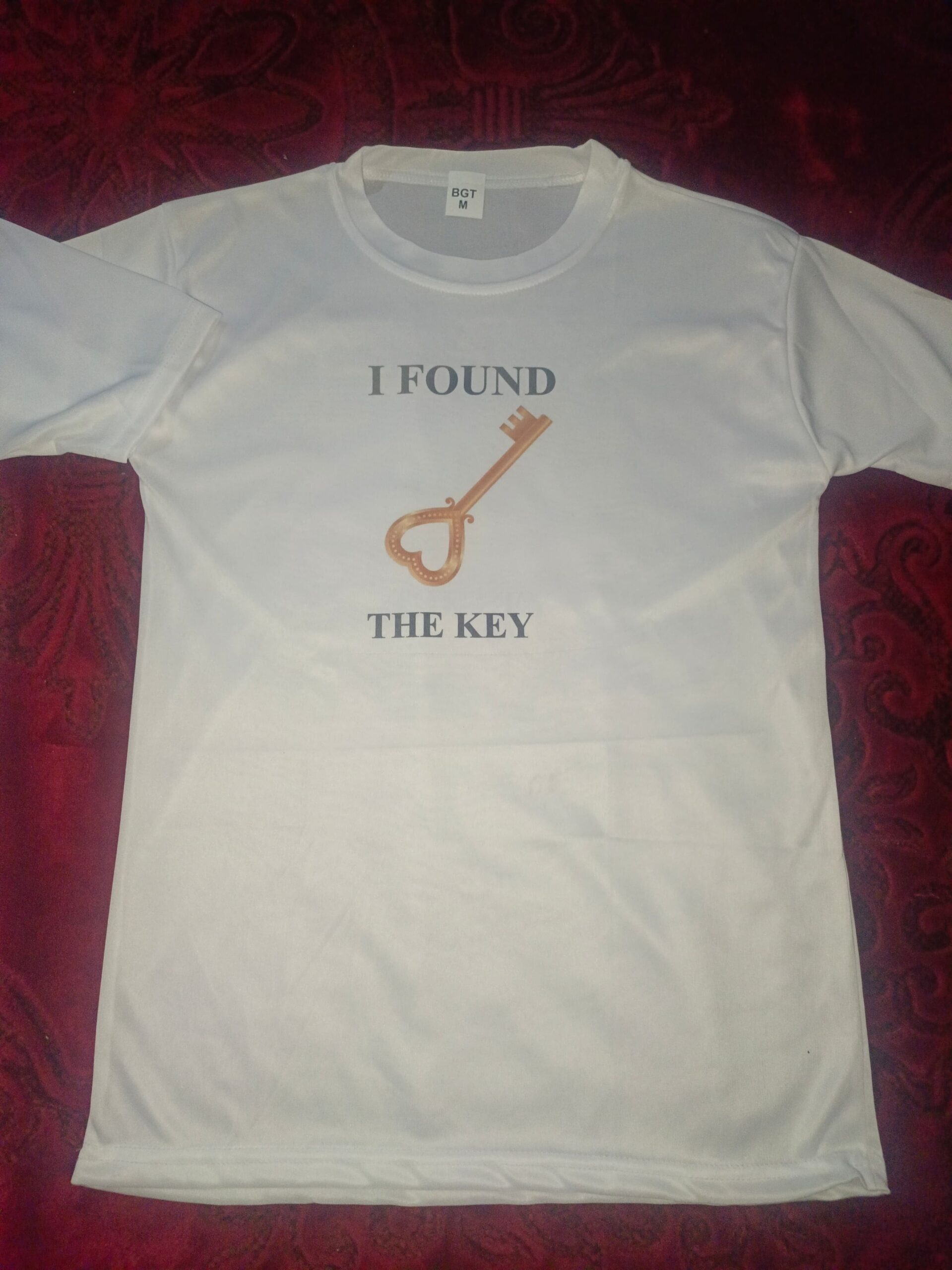 The Key & My Heart Style White T-Shirt - Key & Heart Design T-Shirts – Best Quality T-Shirts For Girls | T-Shirt For Women - T-Shirt For Men