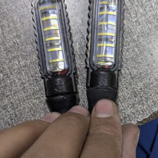 Universal LED Turn Signal Indicator | Dual Color (Yellow & White) | Waterproof & Flexible | For 70cc, 125cc & All Motorcycles