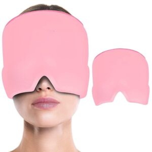 Migraine Relief Cap - Headache Relief Hat for Migraine Relief, Tension, One Size Fits All Headache Cap with Reusable Ice Gel Pack for Puffy Eyes, Stress Relief ( Random Color )