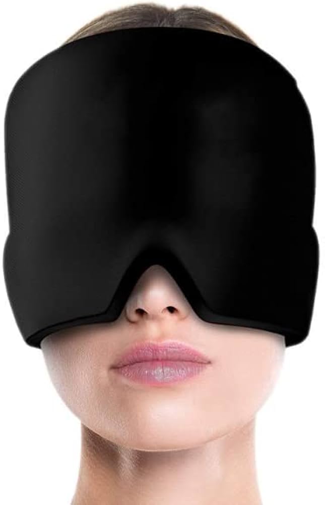 Migraine Relief Cap - Headache Relief Hat for Migraine Relief, Tension, One Size Fits All Headache Cap with Reusable Ice Gel Pack for Puffy Eyes, Stress Relief ( Random Color )