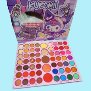 Kuromi 61-Color Eyeshadow Palette – High Pigment, Matte & Shimmer Shades for Creative Eye Looks