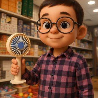 Portable Mini Rechargeable Fan – Single Speed Air Cooler for Summer Use (Random Colors)