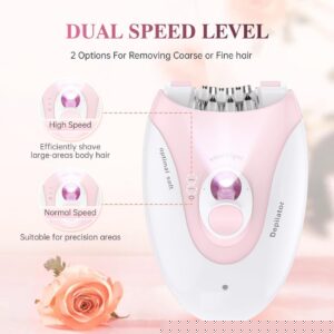 Daling DL-6032 Cordless Ladies Epilator with 2-Speed Adjustment, Painless Hair Removal, Rechargeable, Compact and Easy to Use for Legs, Arms, Underarms