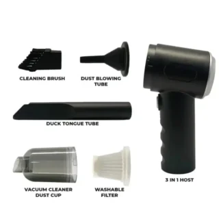 3 in 1 Portable Mini Vacuum Cleaner Duster Blower Air Pump Wireless Handheld Clean Microscopic dust Like Car, Home,Computer, Laptop, Flower, Mirror Vehicle Interior Cleaner