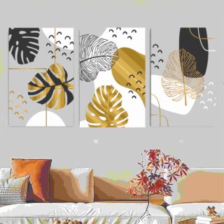 Set Of 3 Flower Sticky Canvas Phototiles Frame For Wall, Home Decor